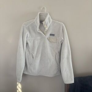 Patagonia White Snap-Front Fleece Pullover